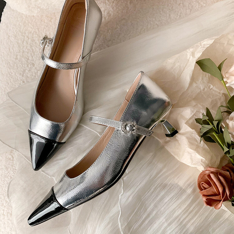 Karin Luna In Stock  Spot Goods In Stock  Classic Color Block Pointed Toe Hot-Selling Elegant Stiletto Pumps