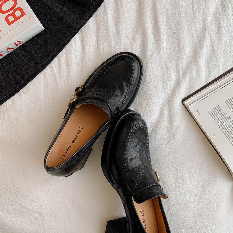 Karin Luna Bestseller Hot-Selling Derivative Edition Self-contained Strap Buckle Casual Loafers