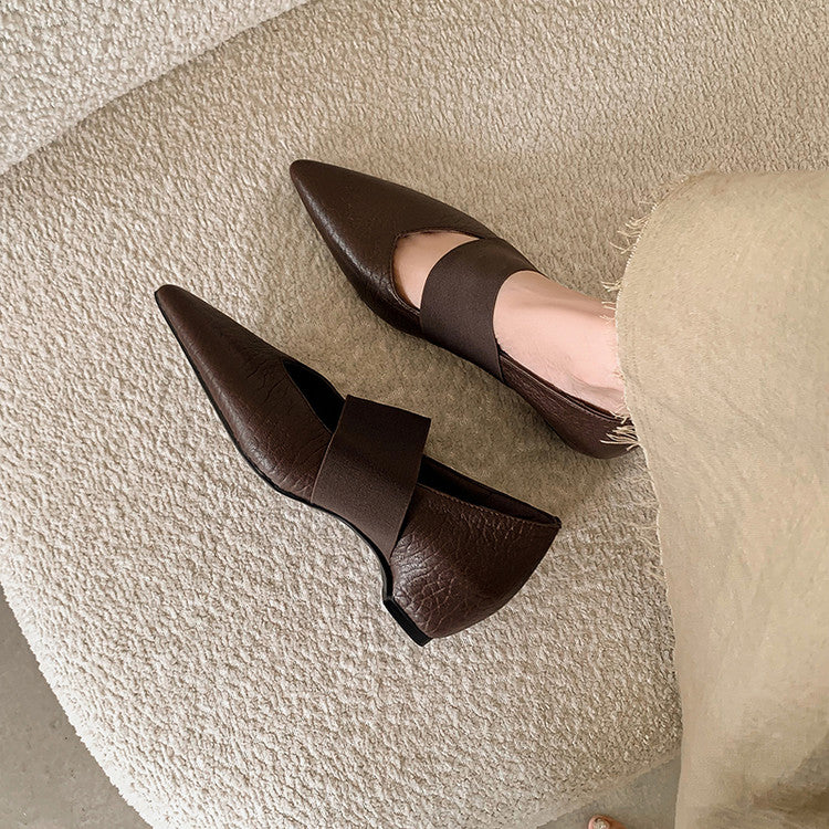 Karin Luna  Popular Pointed Toe Hidden Heel Strap Single Shoes