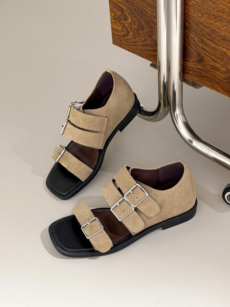 Karin Luna In Stock Spot Goods   Casual Belt Buckle Thick-soled Versatile Sandals