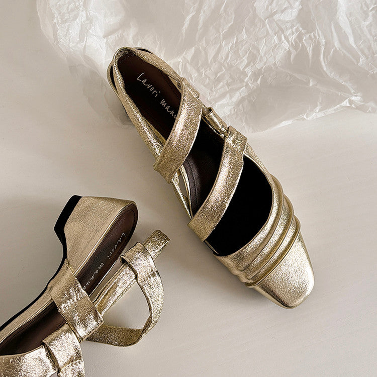 Karin Luna In Stock In Stock Minimalist Soft Upper Small Square Toe Chunky Heel Sandals