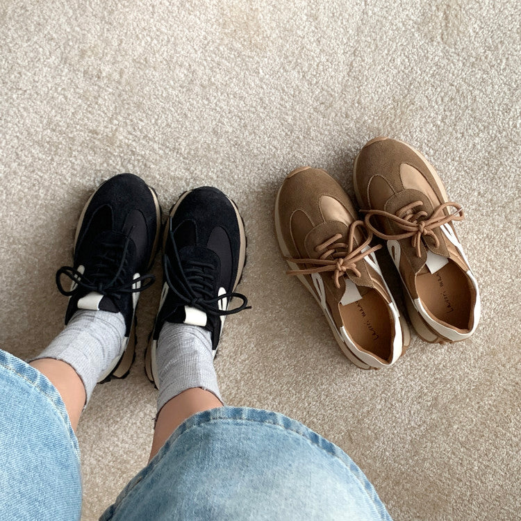 Karin Luna Casual Shoes Series~  In Stock Hot-Selling Versatile Lace-Up Thick-Soled Deep Mouth Single Shoes