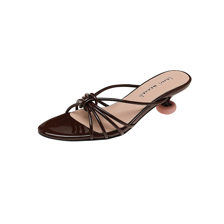 Karin Luna In Stock In Stock  In Stock Round Toe Cross Hollow Round Toe Stiletto Slippers