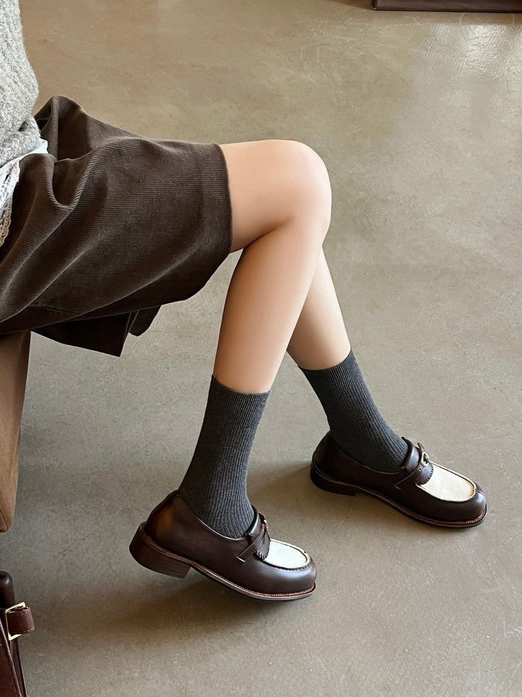 Karin Luna Casual Shoes Series~  In stock Classic color-blocking British style deep-mouth single shoes