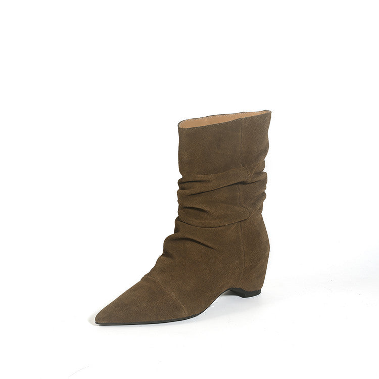 Karin Luna Data Hot Item Pointed Toe Slouchy Matte Western Ankle Boots