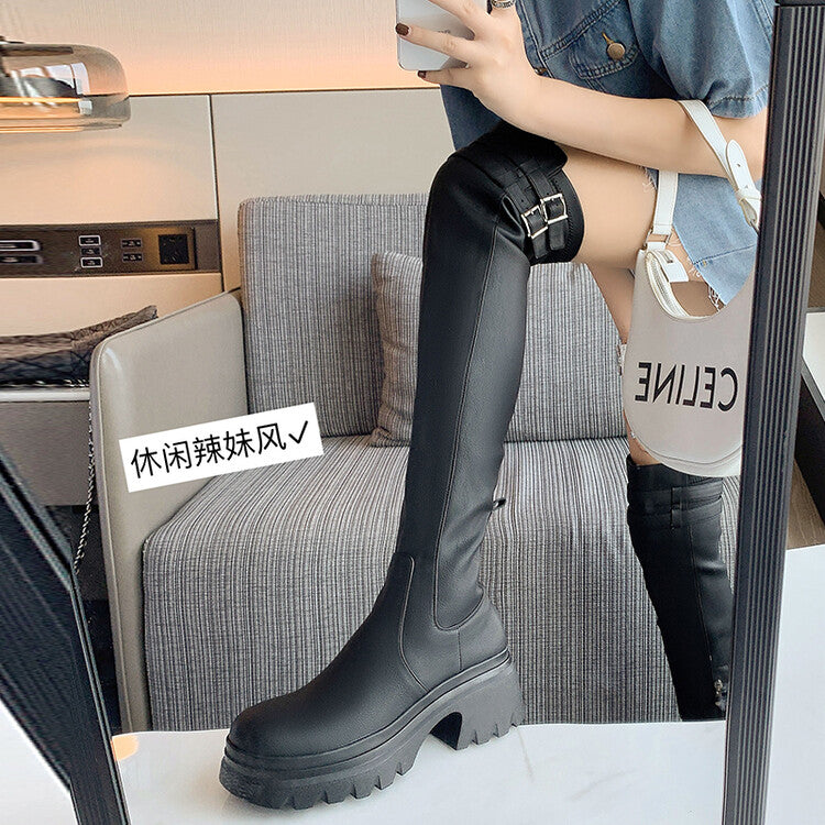 Karin Luna In Stock is the Way to Go！ Basic Thick-Soled Over-the-Knee Boots Super Soft Sheepskin Classic