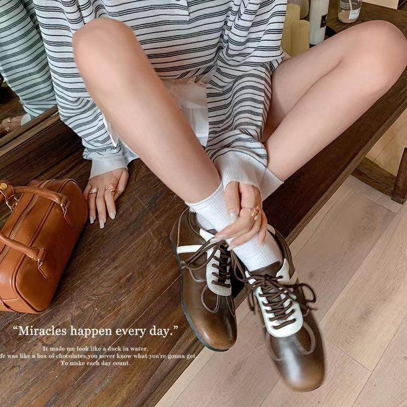 Karin Luna Casual Shoes Series~ Spot Goods Spot Goods Hot-selling Lace-up Hidden Heel Deep Mouth Single Shoes