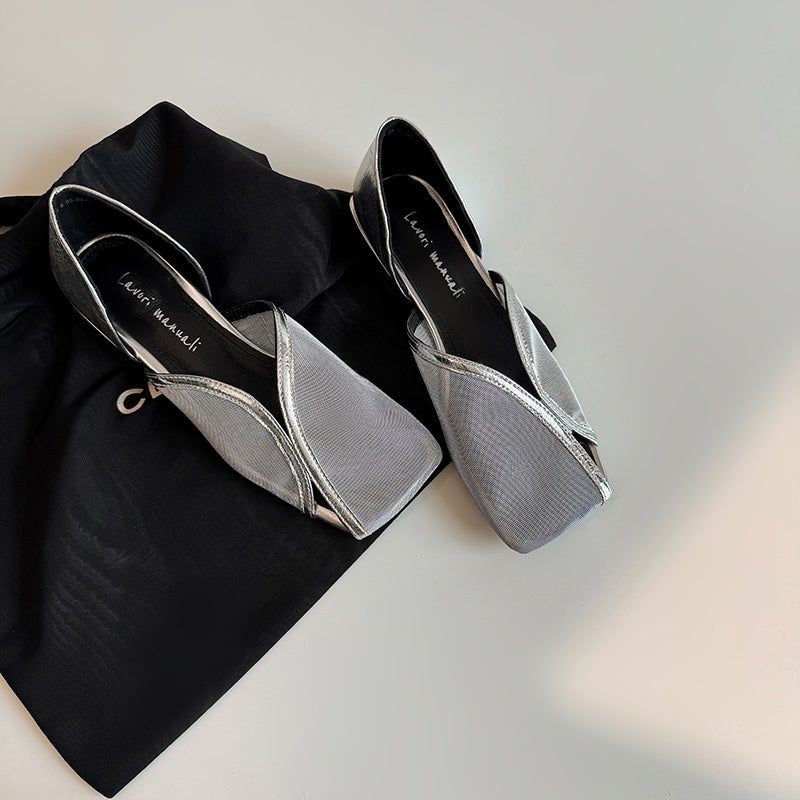 Karin Luna In Stock Spot Goods  Square Toe Mesh Sandals