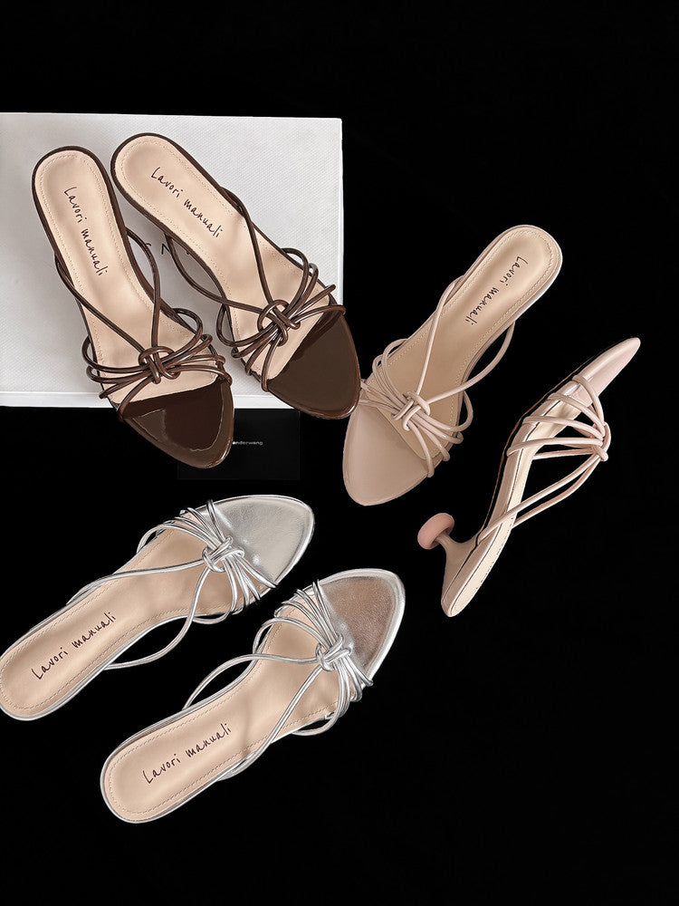 Karin Luna In Stock In Stock  In Stock Round Toe Cross Hollow Round Toe Stiletto Slippers