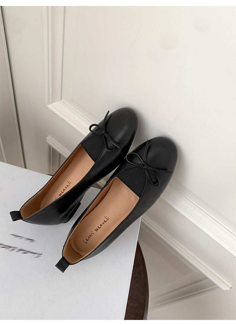 Karin Luna Full Layer Inside and Out~Basic Versatile Bow Hidden Heel Shoes