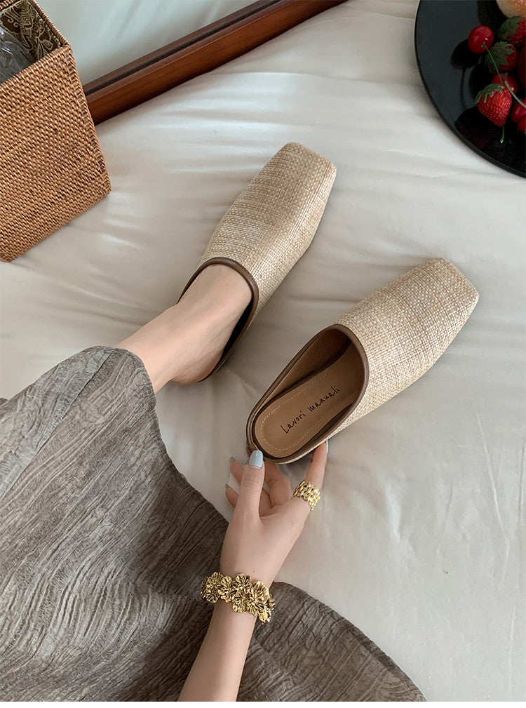 Karin Luna In Stock Spot Goods Baotou Vacation Style Height-Increasing Slippers