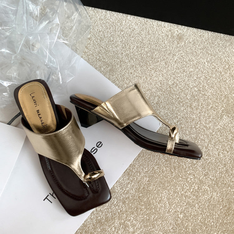 Karin Luna In Stock  Spot Goods   Casual Style Square Toe Slip-On Super Comfortable Slippers