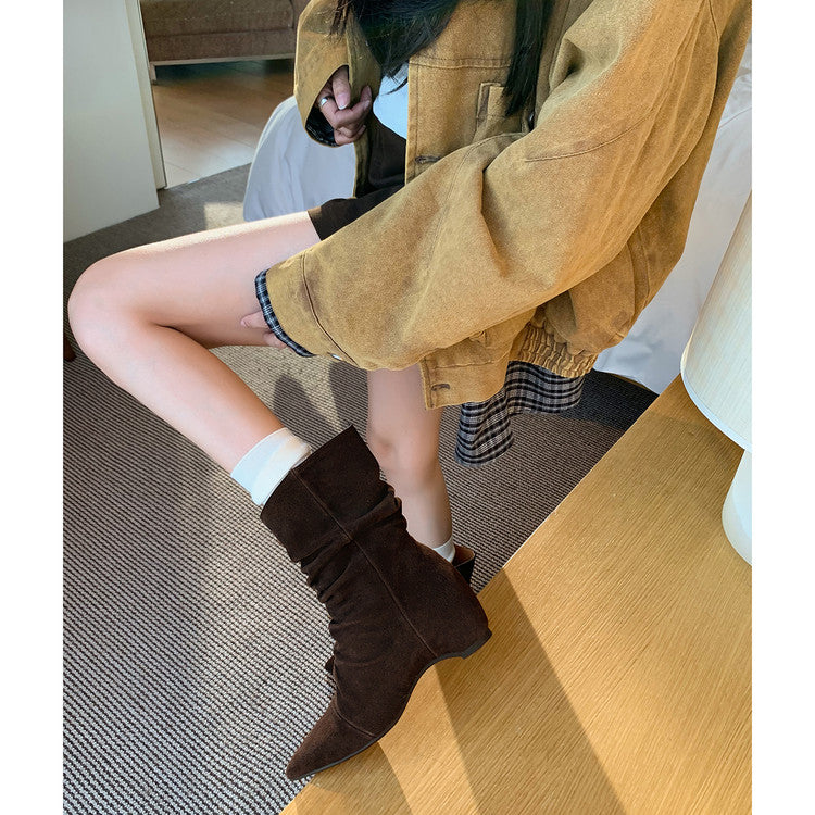 Karin Luna Data Hot Item Pointed Toe Slouchy Matte Western Ankle Boots