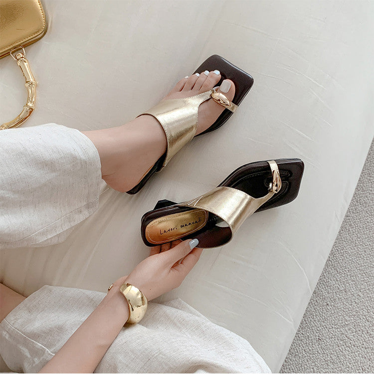 Karin Luna In Stock  Spot Goods   Casual Style Square Toe Slip-On Super Comfortable Slippers