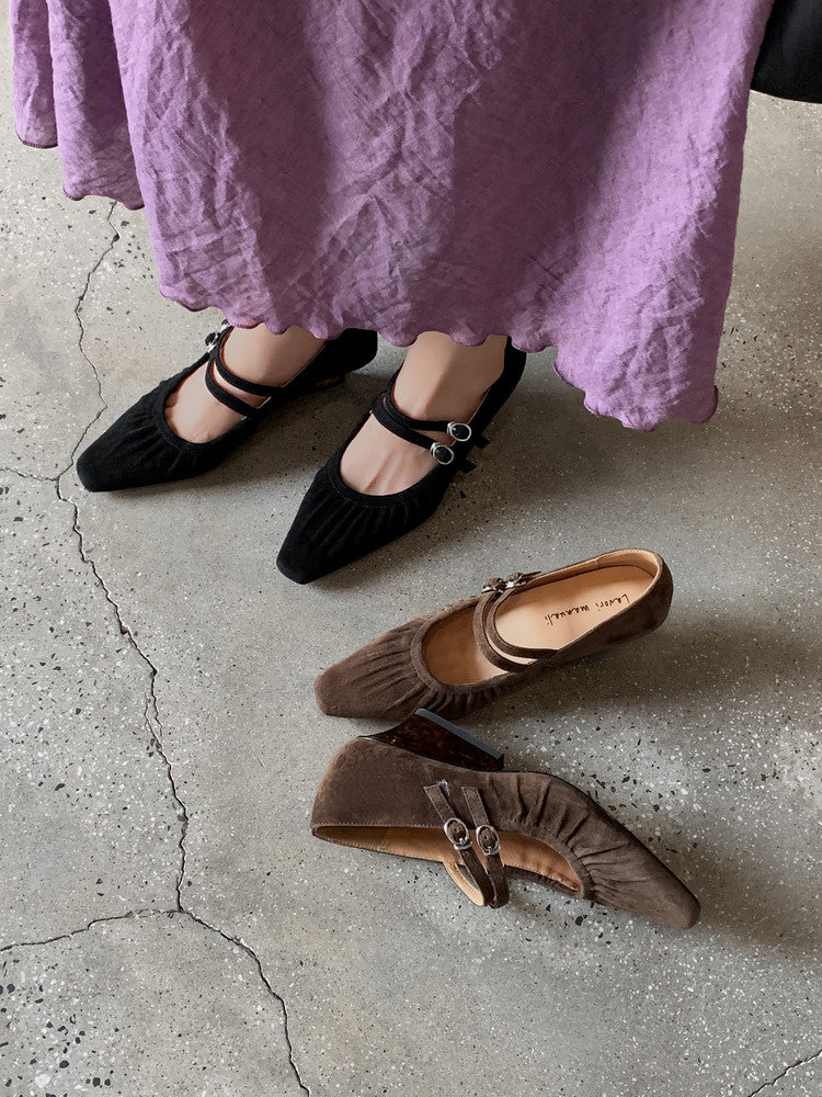 Karin Luna Full Leather Inside and Out Popular Element Amber Heel Elegant French Style Single Shoes
