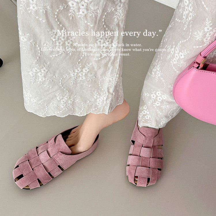 Karin Luna Full Layer Inside and Out~Basic Versatile Perforated Round Toe Birkenstock Slippers