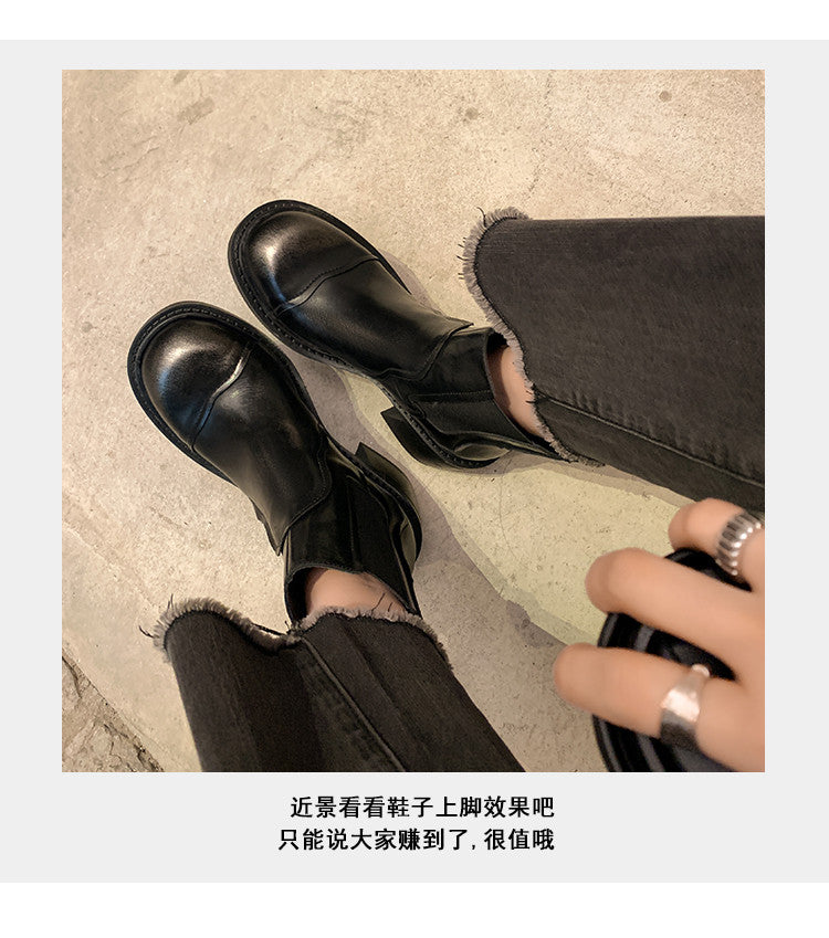 Karin Luna In Stock Spot Goods  Round Toe Stretch Round Toe Chelsea Short Boots