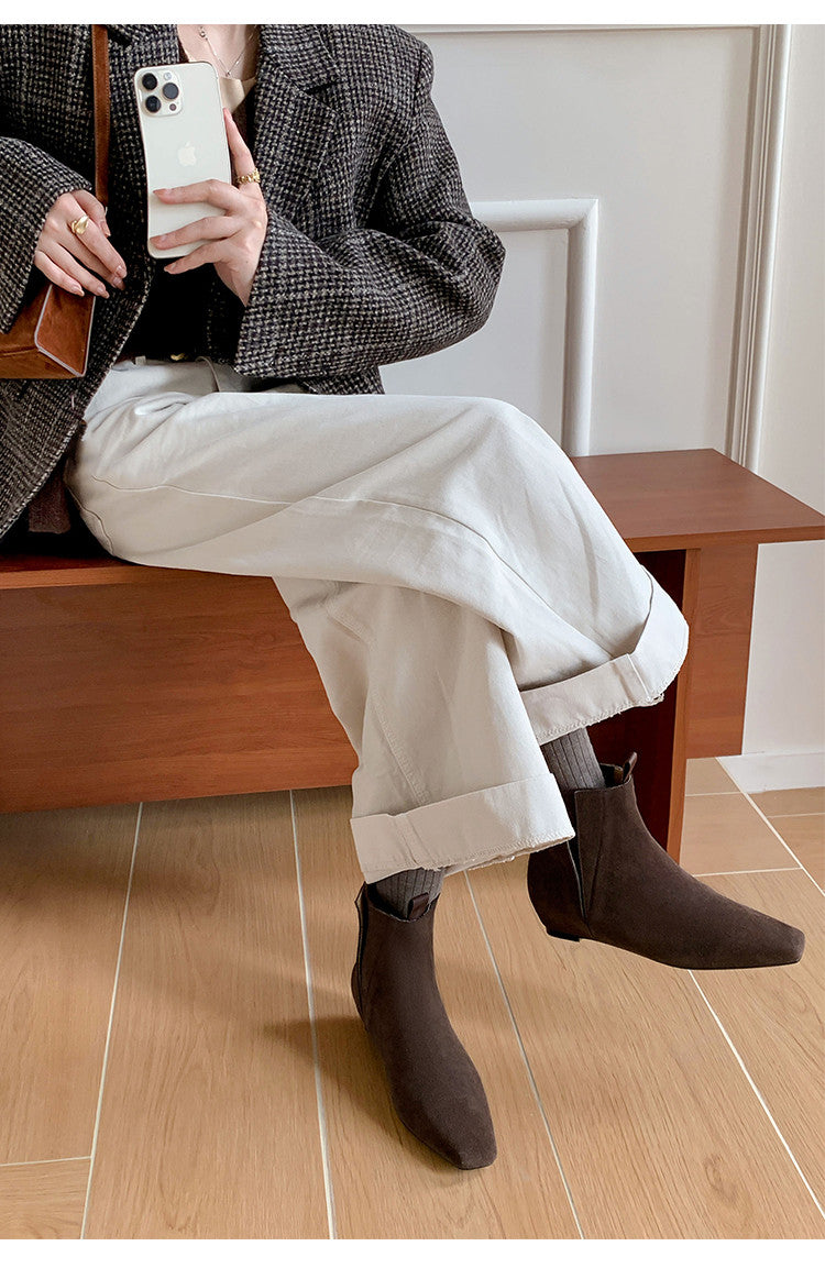 Karin Luna Design Edition Square Toe Hidden Heel Ankle Boots