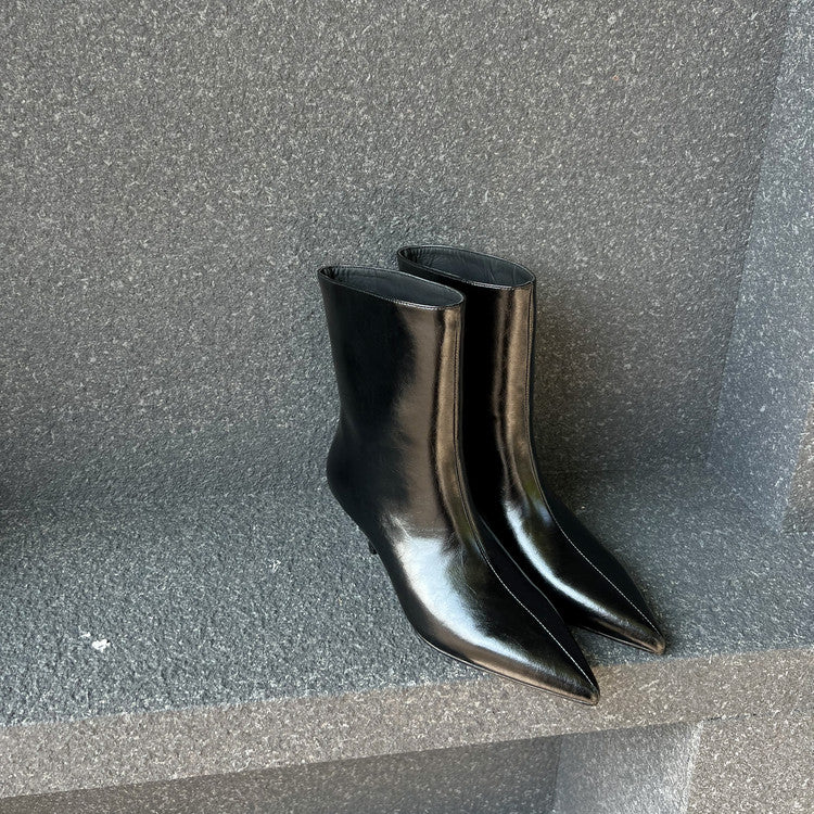 Karin Luna In Stock Spot Goods Minimalist Tube Kitten Heel Short Boots