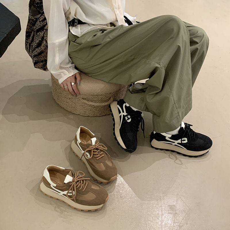 Karin Luna Casual Shoes Series~  In Stock Hot-Selling Versatile Lace-Up Thick-Soled Deep Mouth Single Shoes