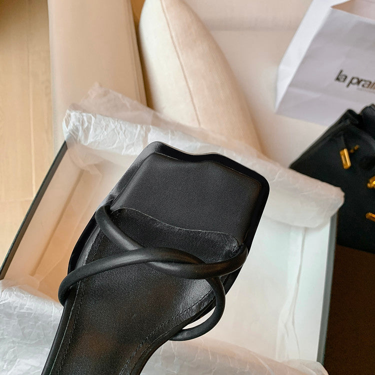 Karin Luna Classic Style  In stock  Basic Versatile Cross Strap High Heel Sandals