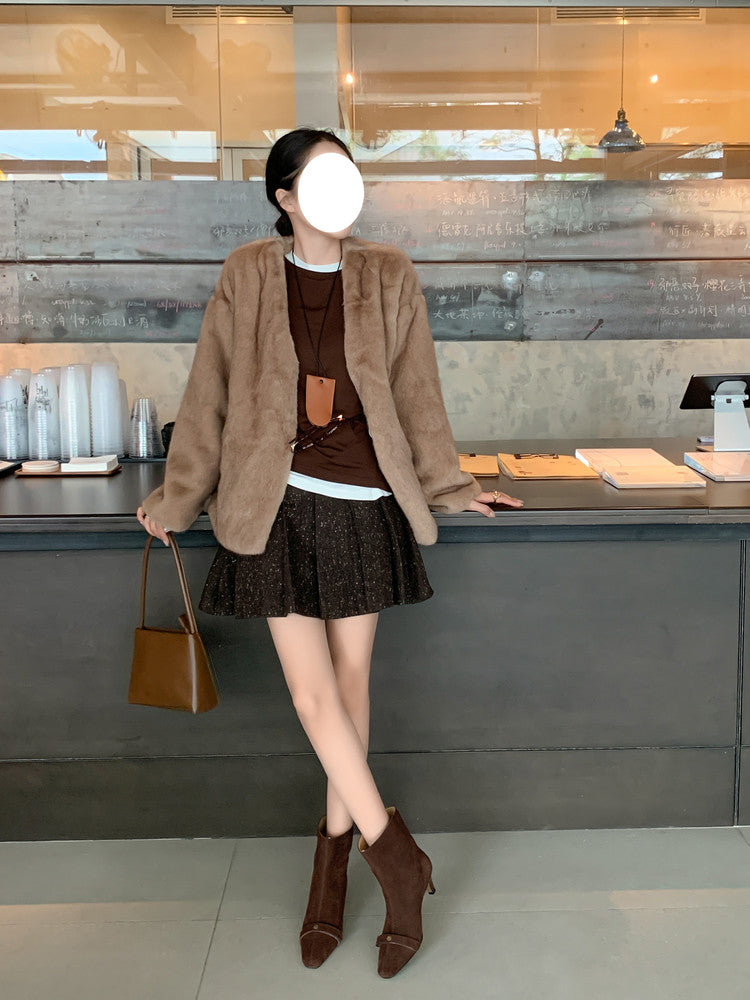Karin Luna Elegant Style Small Square Toe Belt Buckle Thin Heel Short Boots