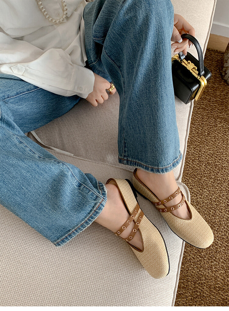 Karin Luna  Closed-Toe Woven Style Height-Increasing Slippers