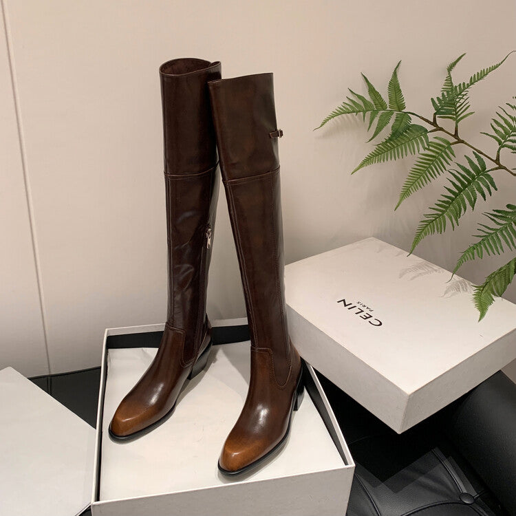 Karin Luna exploded  Three versions exploded Single Fleece Lining Fur Collar Version  Thick Fur Collar Foldable Hot-Selling Full Cowhide Pointed Toe Chunky Heel Classic Style