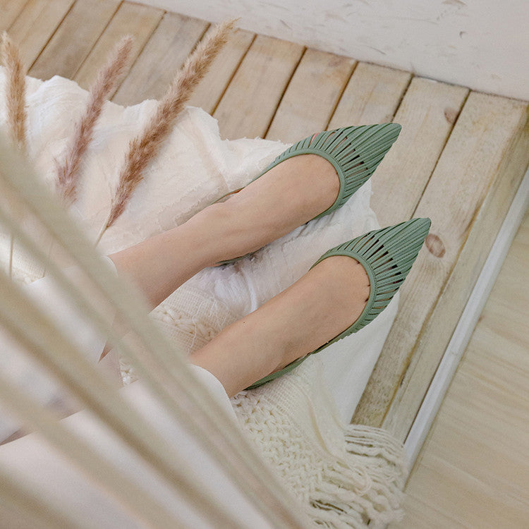 Karin Luna Bestseller Spot Goods French Retro Style Thin Strap Flat Heel Closed Toe Slippers