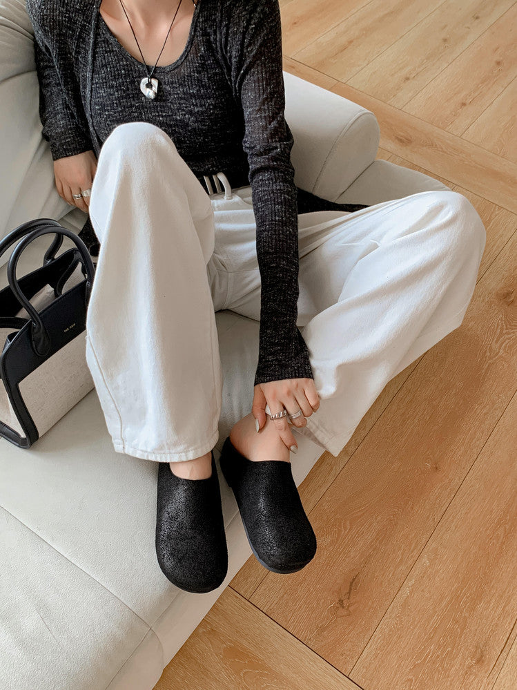 Karin Luna Full Layer Inside and Out~Spot Goods Spot Goods Basic Versatile Mules Slippers