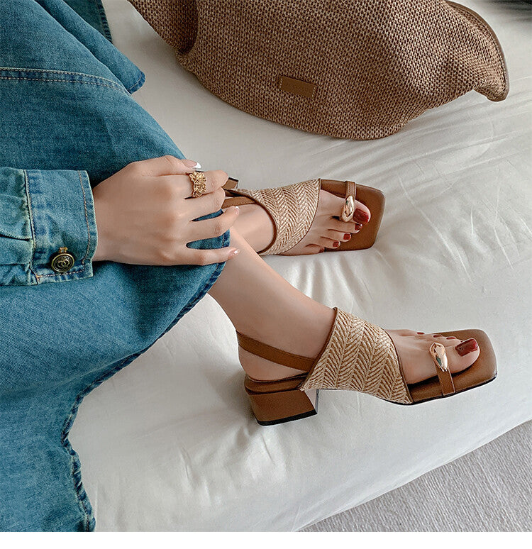 Karin Luna Hot Item Hot Item Spot Goods Featured Bestsellers Holiday Style Woven Sofa Sandals