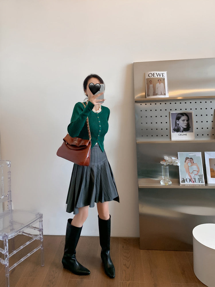 Karin Luna In Stock  In-stock Square Toe Straight Slip-on Long Boots