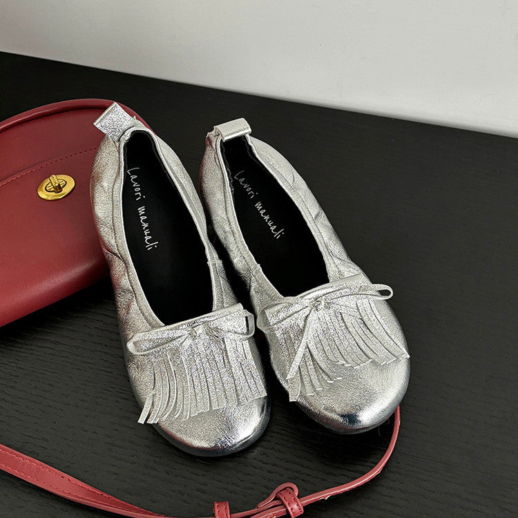 Karin Luna In Stock Spot Goods   Tassel Round Toe Hidden Wedge Mary Jane Shoes