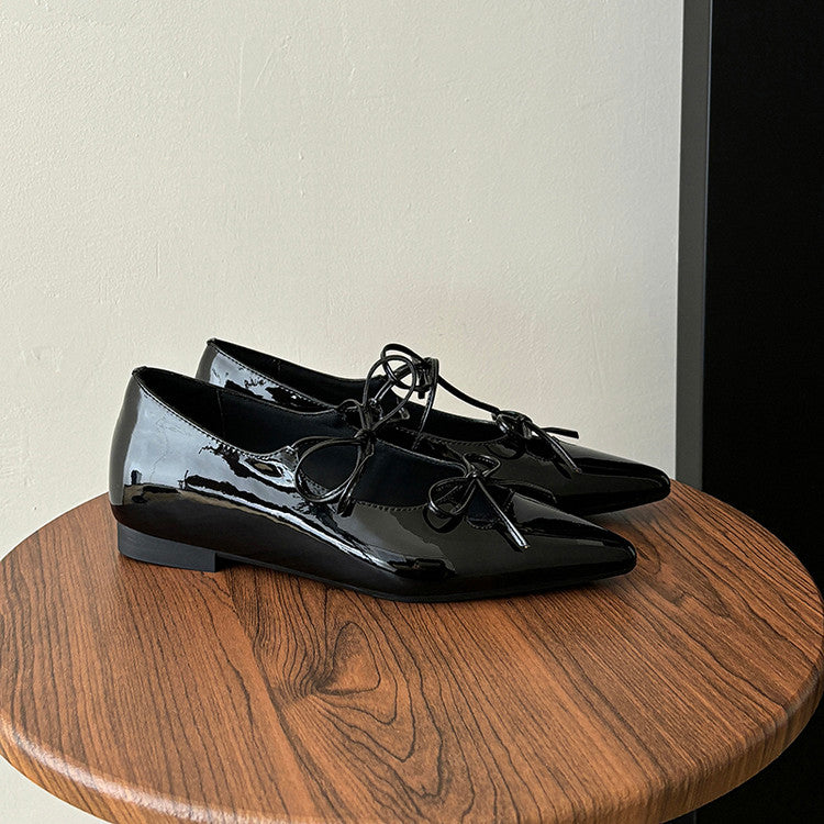 Karin Luna In Stock Spot Goods  Hot-selling Element Bowknot Square Toe Pointed Toe Single Shoes