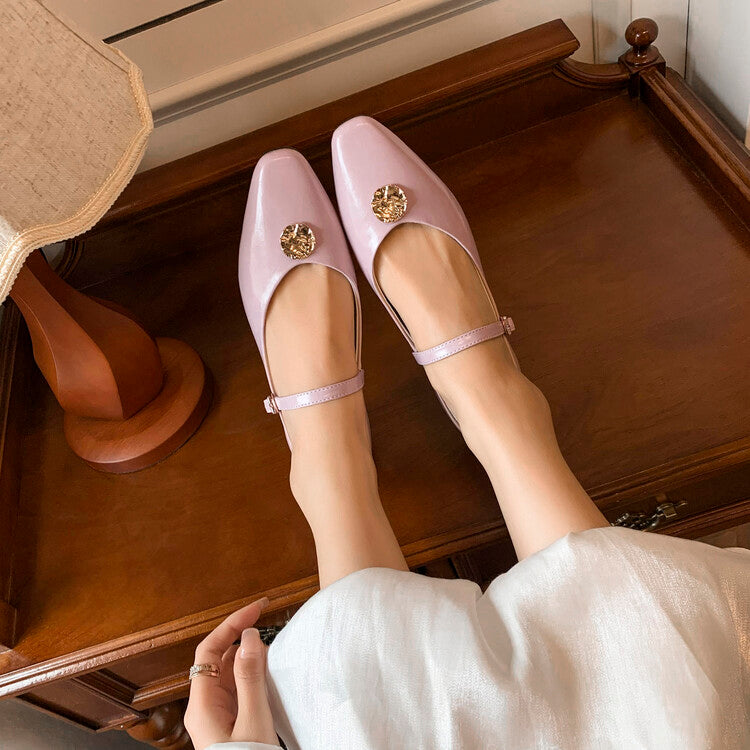 Karin Luna Camellia Story~In stock  Full Leather Shallow Mouth Single Shoes