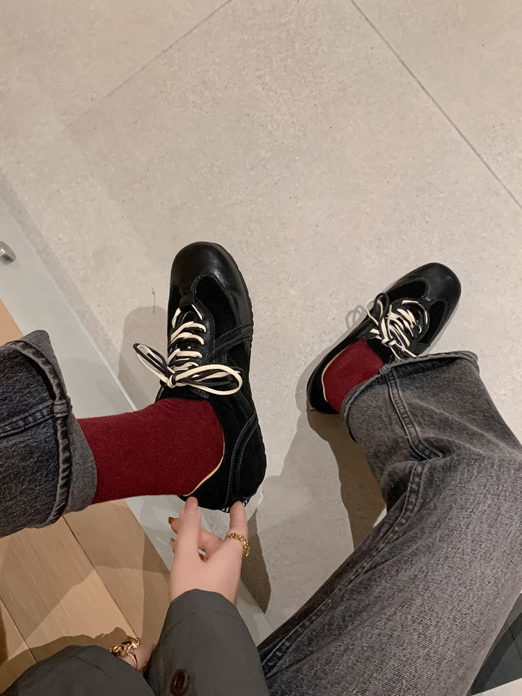 Karin Luna In Stock Spot Goods Casual Style Suede Lace-Up Height-Increasing Popular Single Shoes