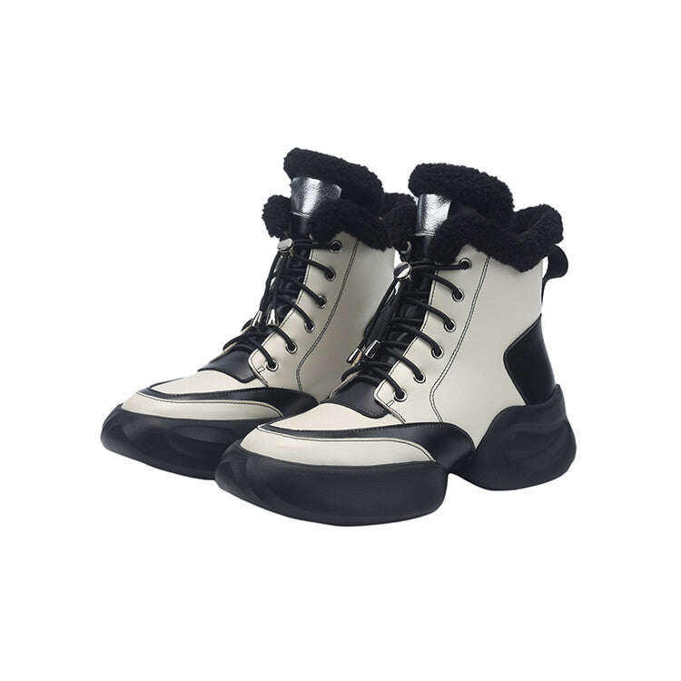 Karin Luna In Stock  Spot Goods  Hot-selling Sports Thick Sole Thickened Fur Snow Boots Full cowhide
