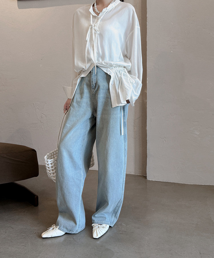 Karin Luna French Style Wrinkled Square Toe Height-Increasing Flats