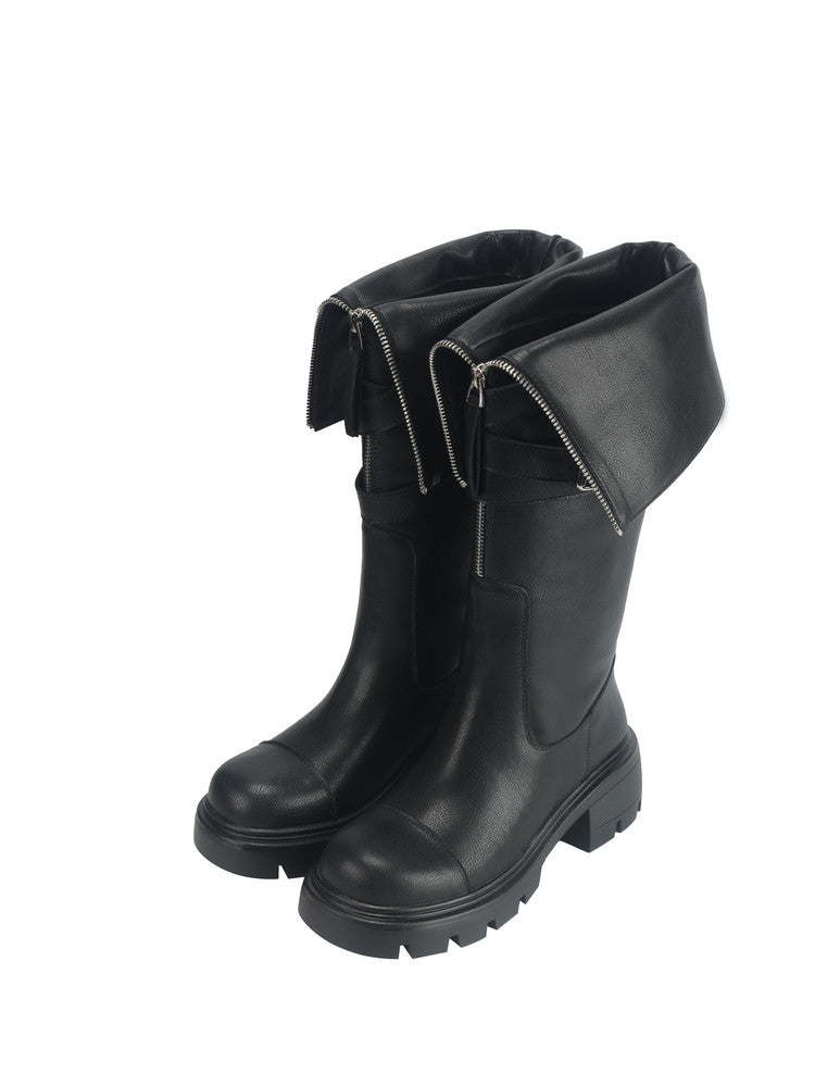 Karin Luna In Stock In-stock Foldable Niche Thick-soled Knight Boots
