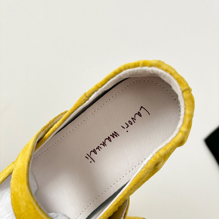 Karin Luna Casual Shoes Series~  In Stock In Stock Magic Tape Round Toe Internal Height Increase Single Strap Flats