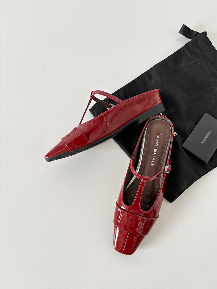 Karin Luna In Stock Spot Goods  t Square-Toed Full Leather Basic Slippers
