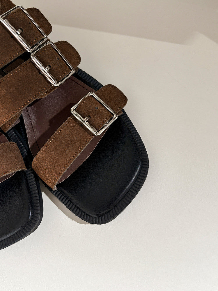 Karin Luna In Stock Spot Goods   Casual Belt Buckle Thick-soled Versatile Sandals
