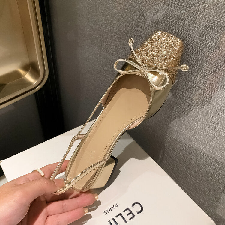 Karin Luna In Stock Spot Goods  Square Head Butterfly Knot Square Toe Unique Gretel Sandals