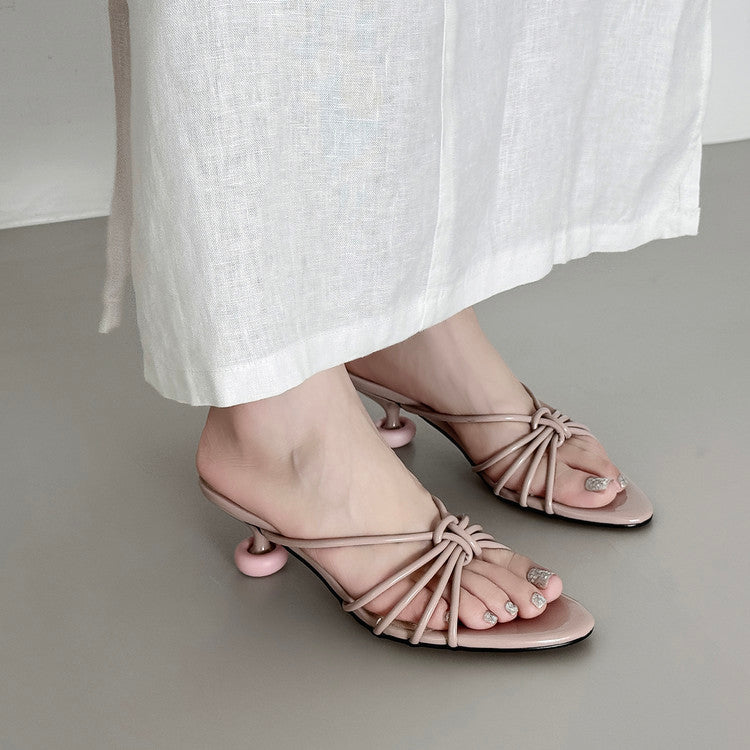 Karin Luna In Stock In Stock  In Stock Round Toe Cross Hollow Round Toe Stiletto Slippers