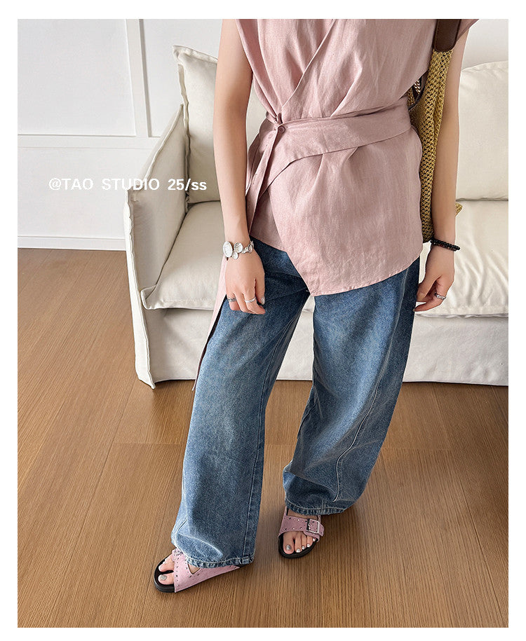 Karin Luna In Stock Spot Goods Casual Thick-Soled Belt Buckle Slippers