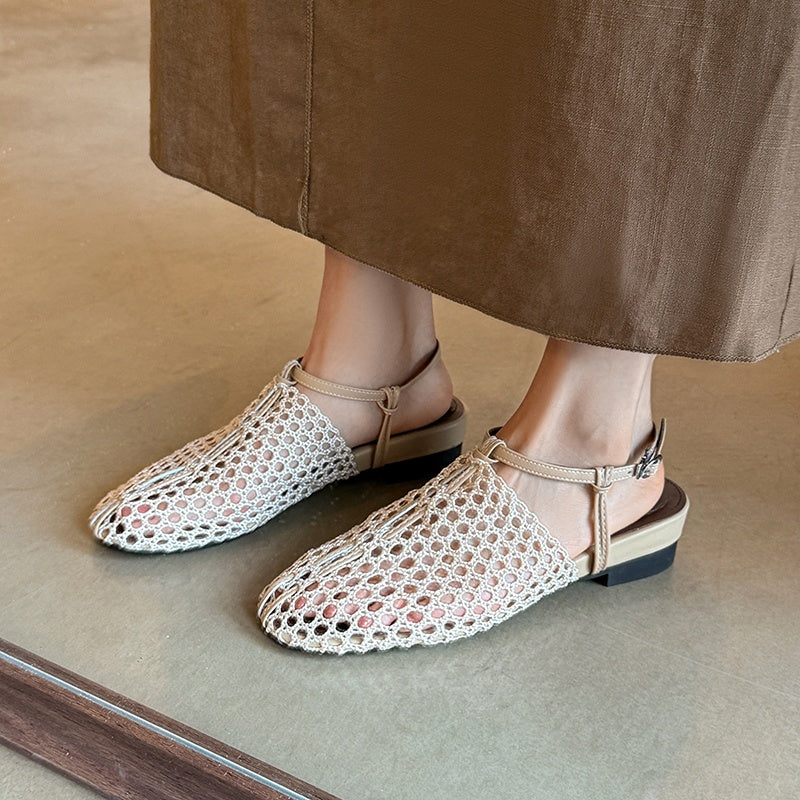 Karin Luna In Stock Spot Goods  Resort Style Series~Casual woven closed-toe flat sandals