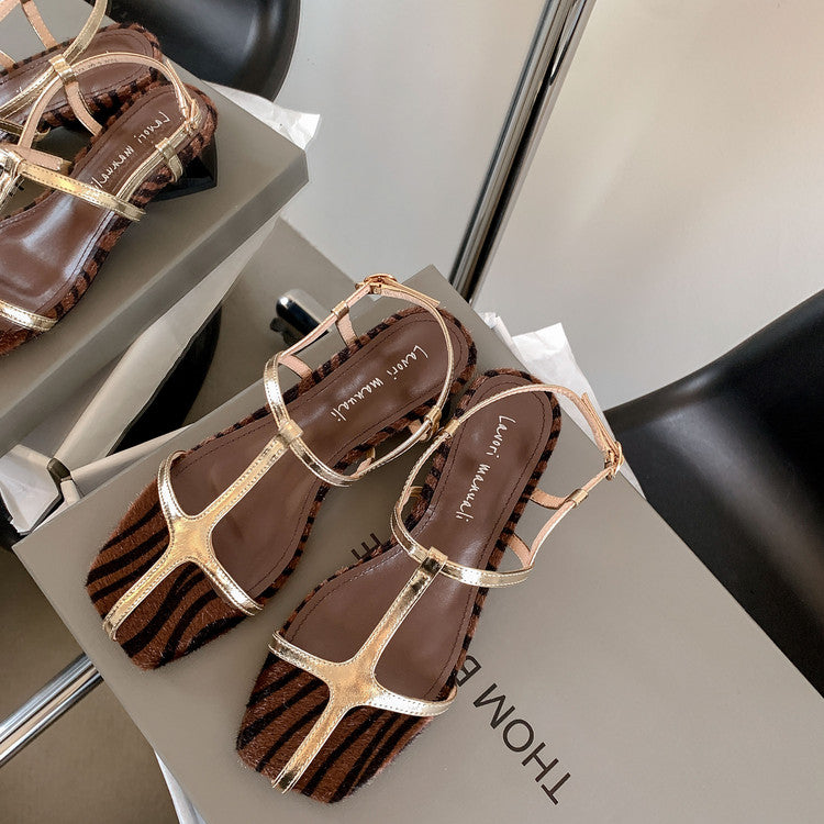 Karin Luna In Stock Spot Goods Vacation style t Strappy Open-Toe Flat Sandals