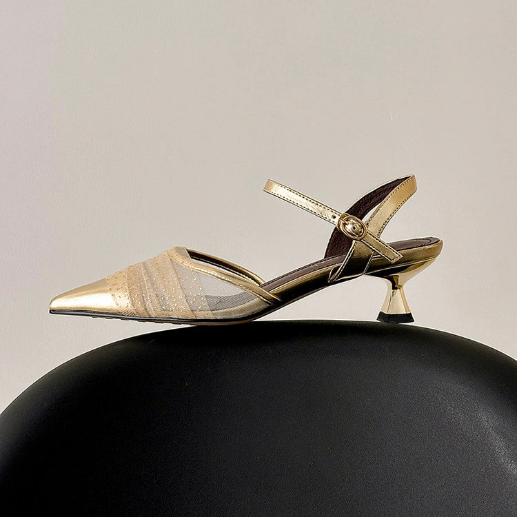 Karin Luna In Stock Spot Goods  Elegant Mesh Pointed Toe Sandals