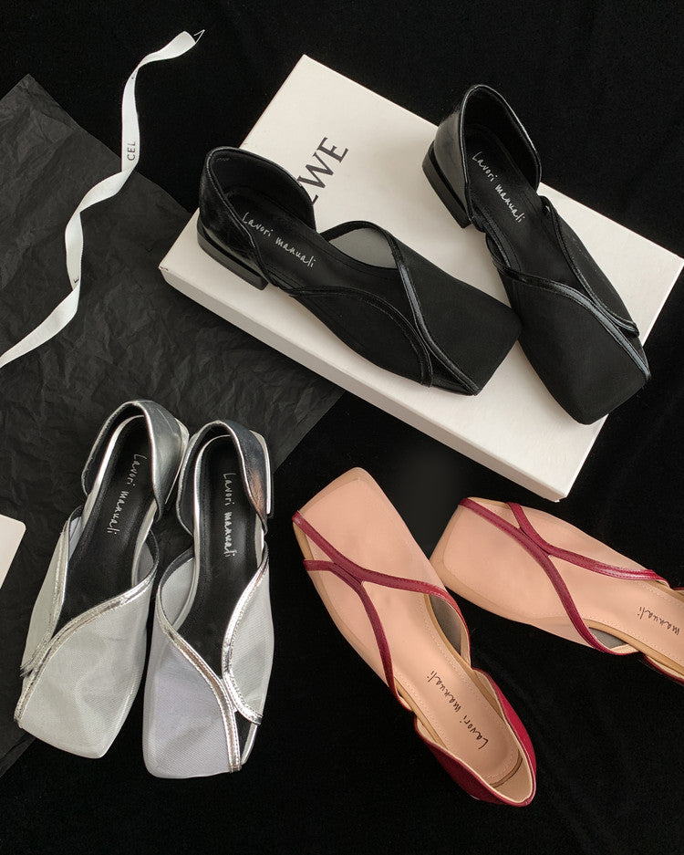 Karin Luna In Stock Spot Goods  Square Toe Mesh Sandals