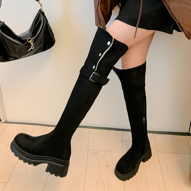 Karin Luna has prepared stock  Main Push Main Push  Hot-selling Large Sole Self-flowing Foldable Round Toe Over-the-Knee Boots